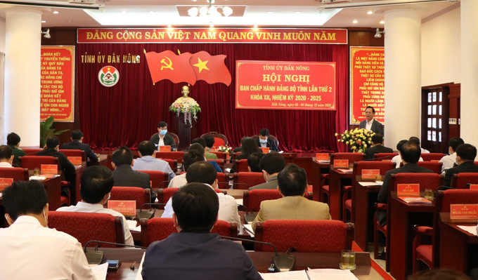 Quang cảnh Hội nghị. Ảnh: Hưng Thịnh – TTXVN Đắk Nông quyết tâm cải thiện môi trường đầu tư kinh doanh, thúc đẩy kinh tế - xã hội phát triển ảnh 2