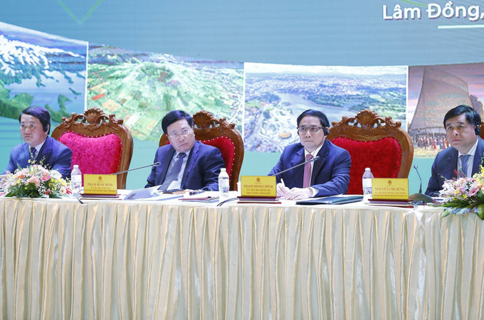 Thủ tướng Phạm Minh Chính trì hội nghị. Ảnh: Dương Giang-TTXVN 7 nhóm nhiệm vụ, giải pháp trọng tâm phát triển vùng Tây Nguyên ảnh 2