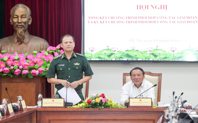 Thiếu tướng Nguyễn Anh Tuấn, Chính ủy Bộ Tư lệnh Bộ đội Biên phòng đánh giá chương trình đã tạo diện mạo mới cho đời sống văn hóa, thể thao, du lịch và gia đình trên các tuyến biên giới, biển, đảo. Ảnh: Thu Hải Đưa văn hóa tinh thần đến gần hơn nữa với quân dân trên các tuyến biên giới, biển đảo ảnh 2