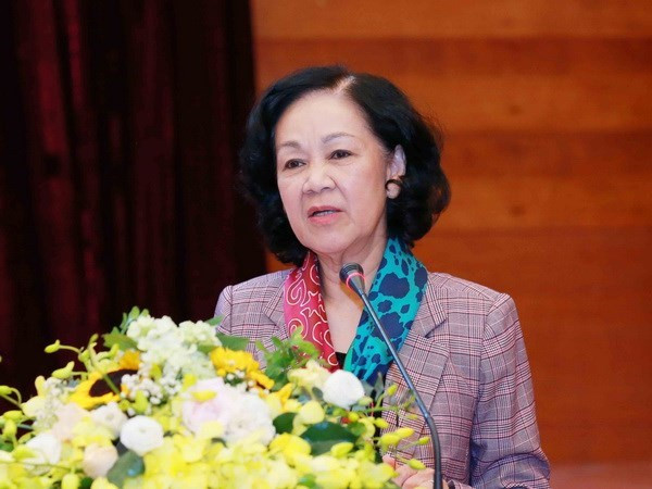 Ủy viên Bộ Chính trị, Trưởng ban Dân vận Trung ương Trương Thị Mai. Ảnh: TTXVN Đồng chí Trương Thị Mai phát động Tết trồng cây “Đời đời nhớ ơn Bác Hồ” ảnh 1