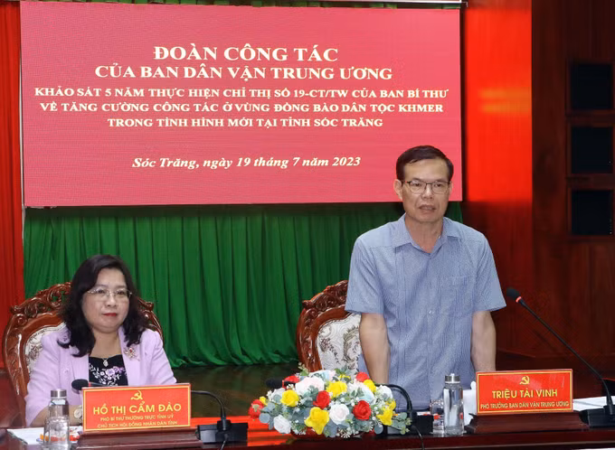 Ban Dân vận Trung ương khảo sát công tác ở vùng đồng bào Khmer trong tình hình mới ảnh 1