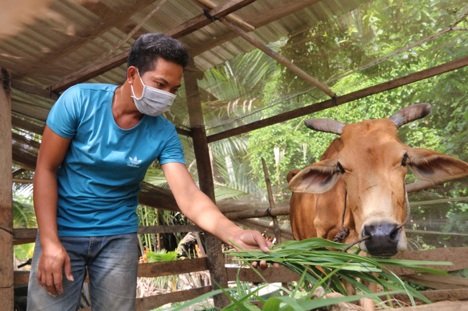 Gia đình anh Thạch Nhựt ở ấp Giồng Lức, xã Đa Lộc, huyện Châu Thành (Trà Vinh) thoát nghèo nhờ được Nhà nước hỗ trợ vay vốn ưu đãi để xây nhà và hỗ trợ sinh kế. Ảnh: Thanh Hòa Khởi sắc vùng đồng bào dân tộc Khmer tỉnh Trà Vinh ảnh 2