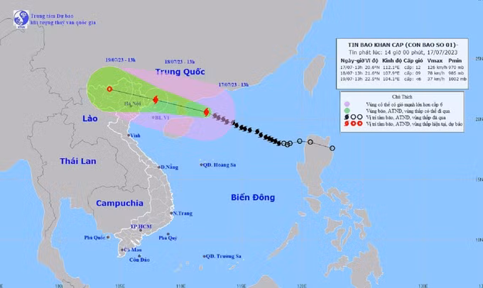 Ứng phó với bão số 1: Bão số 1 gió giật cấp 15, cách Móng Cái (Quảng Ninh) khoảng 480 km ảnh 1