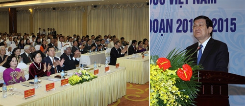 Chủ tịch nước Trương Tấn Sang dự Hội nghị biểu dương Chủ tịch Ủy ban MTTQ Việt Nam xã, phường, thị trấn tiêu biểu toàn quốc