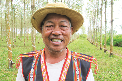Trưởng làng Đinh Sươnh chăm lo cuộc sống của dân làng 