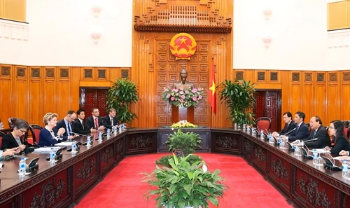 Thủ tướng Nguyễn Xuân Phúc tiếp Bộ trưởng Ngoại giao Đan Mạch và Quốc vụ khanh, Bộ Kinh tế-Giáo dục-Nghiên cứu Thụy Sĩ
