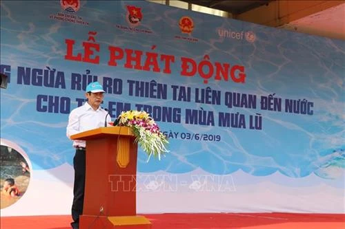 Lễ phát động "Phòng ngừa rủi ro thiên tai liên quan đến nước cho trẻ em, học sinh trong mùa mưa lũ"