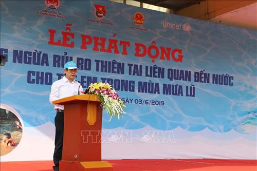 Lễ phát động "Phòng ngừa rủi ro thiên tai liên quan đến nước cho trẻ em, học sinh trong mùa mưa lũ"