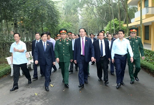 Chủ tịch nước Trần Đại Quang dâng hương tưởng niệm Chủ tịch Hồ Chí Minh tại Khu di tích lịch sử K9 - Đá Chông