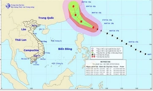 Bão NEPARTAK không ảnh hưởng đến đất liền nước ta