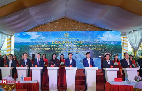 Khởi công xây dựng nút giao đường vành đai 3 với đường cao tốc Hà Nội – Hải Phòng