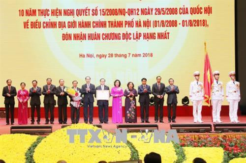 Lễ kỷ niệm 10 năm Hà Nội điều chỉnh địa giới hành chính và đón nhận Huân chương Độc lập hạng Nhất