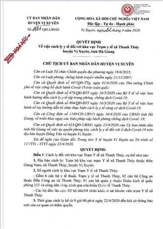 Dịch COVID-19: Tiếp tục phong tỏa thôn Tả Kha và cách ly Trạm Y tế xã Thanh Thủy, Hà Giang