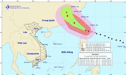 Siêu bão Meranti gây gió giật trên cấp 17 ở Biển Đông