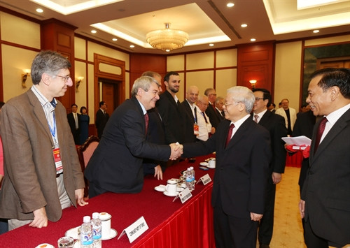 Tổng Bí thư Nguyễn Phú Trọng tiếp các Trưởng đoàn các đảng dự Cuộc gặp quốc tế các Đảng Cộng sản và công nhân lần thứ 18