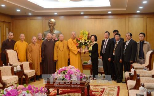 Trưởng ban Dân vận Trung ương Trương Thị Mai tiếp đoàn đại biểu Giáo hội Phật giáo Việt Nam