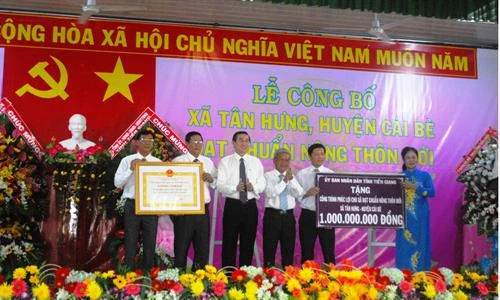  Tiền Giang phấn đấu đến năm 2020 có 70% số xã đạt chuẩn nông thôn mới