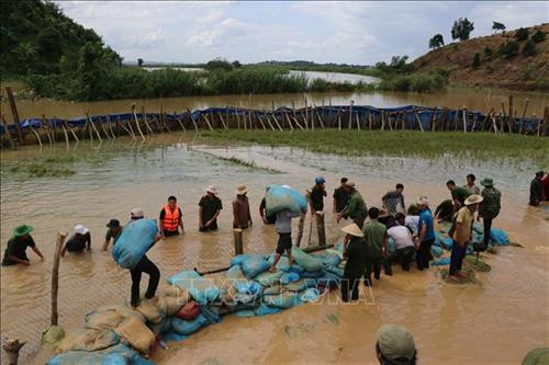 Tập trung mọi nguồn lực, xử lý sự cố vỡ đê bao Quảng Điền