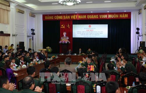 Gặp mặt các chiến sĩ bộ đội biên phòng có nhiều đóng góp cho sự nghiệp giáo dục