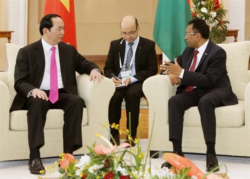 Chủ tịch nước Trần Đại Quang hội đàm với Tổng thống Madagascar