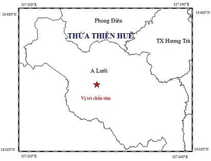 Xảy ra động đất nhẹ tại huyện A Lưới