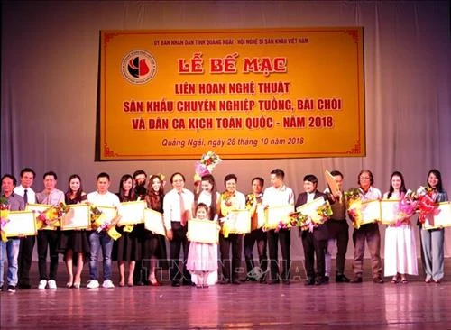 Trao giải Liên hoan nghệ thuật sân khấu chuyên nghiệp tuồng, bài chòi và dân ca kịch toàn quốc năm 2018