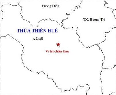 Động đất mạnh 3,3 độ richter ở huyện miền núi A Lưới