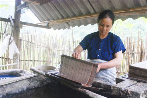 Nghề làm giấy bản ở Lũng Quang (Cao Bằng)