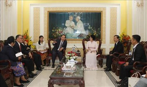 Thành phố Hồ Chí Minh và thủ đô Viêng Chăn (Lào) chia sẻ kinh nghiệm về công tác Mặt trận