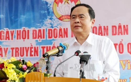 Chủ tịch Ủy ban Trung ương MTTQ Việt Nam Trần Thanh Mẫn dự ngày hội đại đoàn kết tại Phú Thọ