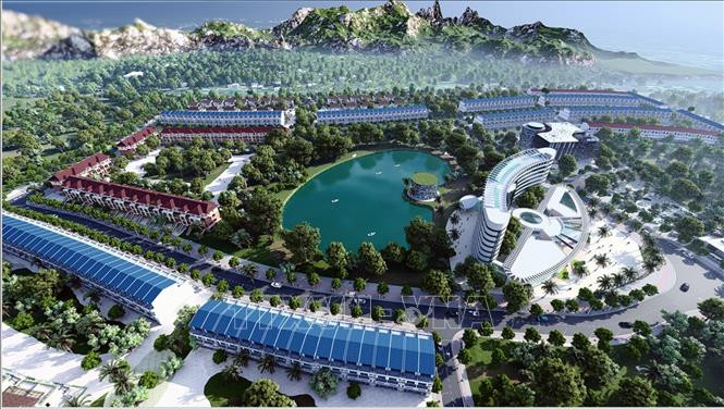 Trong đồ án quy hoạch chi tiết xây dựng Dự án Khu đô thị thương mại - du lịch Apec Golden Valley Mường Lò không có hình ảnh nào của "nhà sàn úp ngược”. Ảnh: TTXVN 