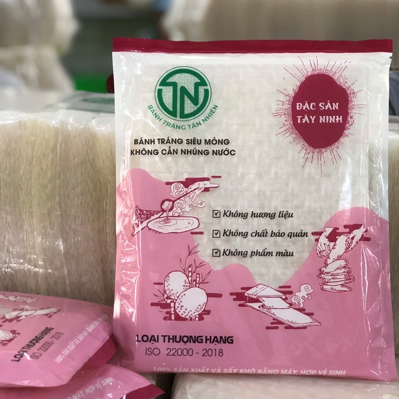 Sản phẩm bánh tráng siêu mỏng của Công ty trách nhiệm hữu hạn Tân Nhiên. Ảnh: banhtrangtannhien.com