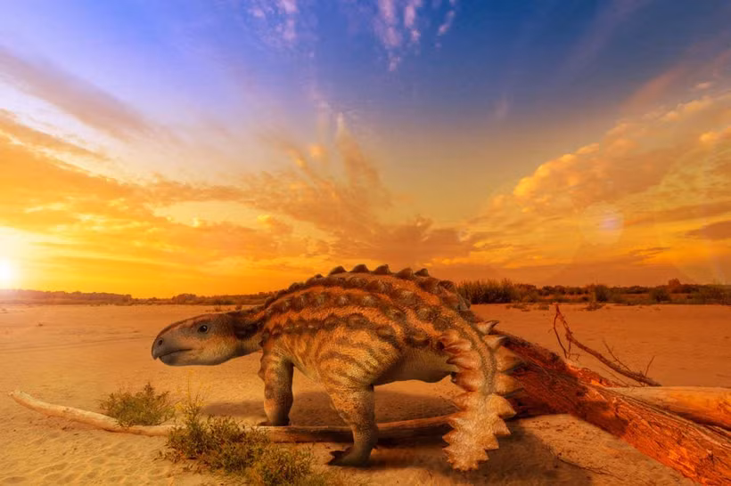 Minh họa mô phỏng loài khủng long mới có tên là Stegouros elengassen được phát hiện tại Chile. Ảnh: newscientist.com 