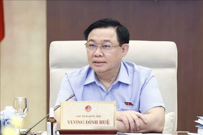 Chủ tịch Quốc hội Vương Đình Huệ phát biểu. Ảnh: Doãn Tấn - TTXVN 