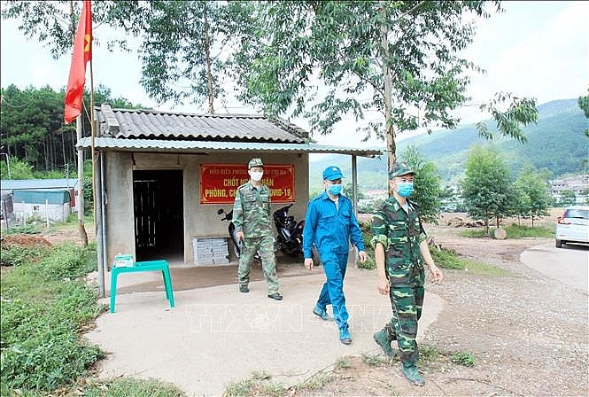 Một điểm chốt chặn người xuất, nhập cảnh trái phép thuộc địa bàn Đồn Biên phòng Cửa khẩu Chi Ma quản lý. Ảnh: TTXVN