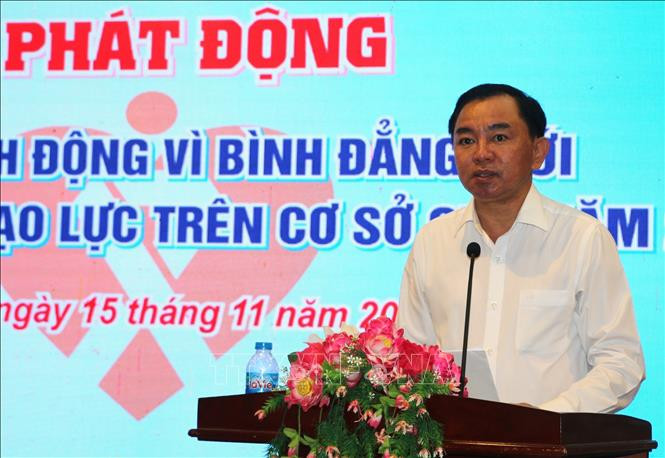 Phó Chủ tịch UBND tỉnh Bạc Liêu Phan Thanh Duy phát biểu tại Lễ phát động. Ảnh: Tuấn Kiệt – TTXVN 