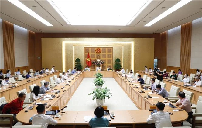 Ban Chỉ đạo Quốc gia phòng, chống dịch bệnh viêm đường hô hấp cấp (COVID-19) họp phương án kiểm soát tình hình dịch bệnh. P. Ảnh: Dương Giang-TTXVN