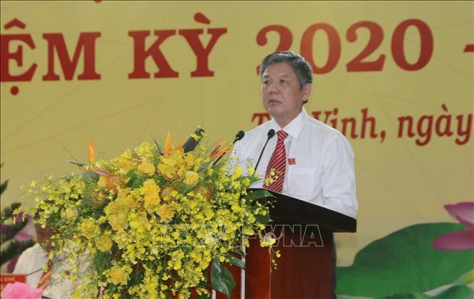 Đồng chí Ngô Chí Cường đắc cử Bí thư Tỉnh ủy Trà Vinh nhiệm kỳ 2020-2025. Ảnh: Thanh Hòa - TTXVN