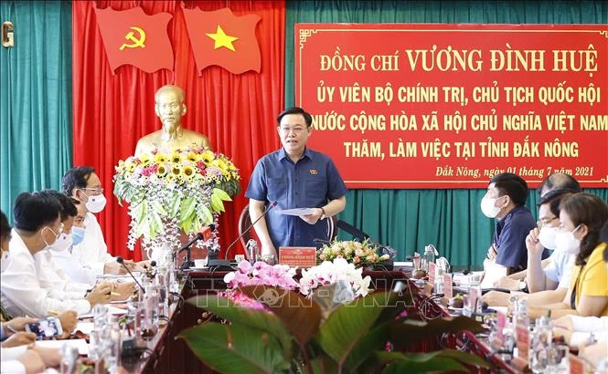 Chủ tịch Quốc hội Vương Đình Huệ phát biểu. Ảnh: Doãn Tấn - TTXVN