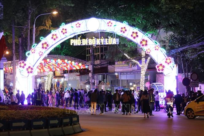 Không gian Phố đi bộ Kỳ Lừa (thành phố Lạng Sơn). Ảnh: Quang Duy – TTXVN