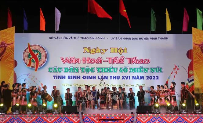 Tiết mục văn nghệ được trình diễn tại ngày hội. Ảnh: Kha Phạm - TTXVN 