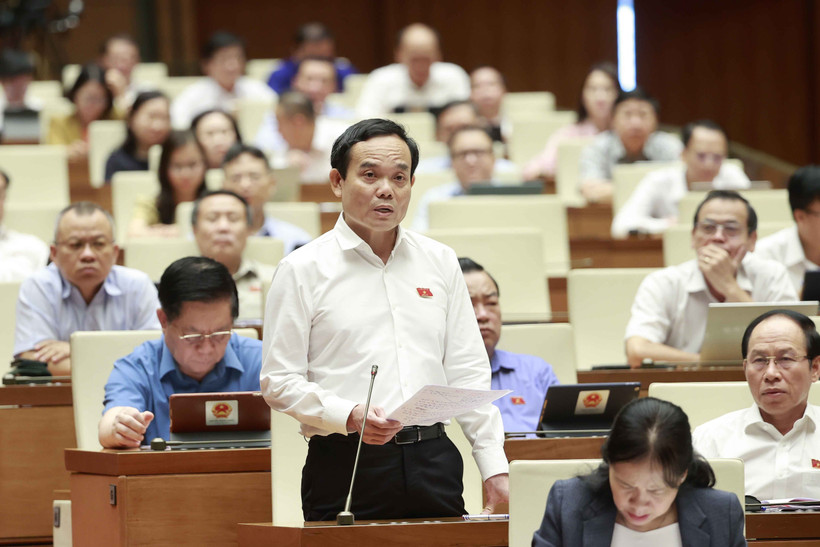 Phó Thủ tướng Chính phủ Trần Lưu Quang trả lời chất vấn, giải trình về những vấn đề có liên quan. Ảnh: Doãn Tấn - TTXVN 