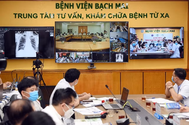 Trung tâm tư vấn khám chữa bệnh từ xa Bệnh viện Bạch Mai. Ảnh: kinhtedothi.vn