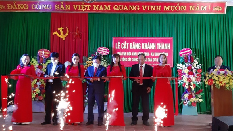 Nhà văn hóa xóm Gốc Gạo, xã Tức Tranh, mới được đầu tư xây dựng khang trang, sạch đẹp. Ảnh: Hoàng Nguyên - TTXVN 