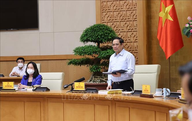 Thủ tướng Phạm Minh Chính chủ trì phiên họp. Ảnh: Dương Giang-TTXVN 