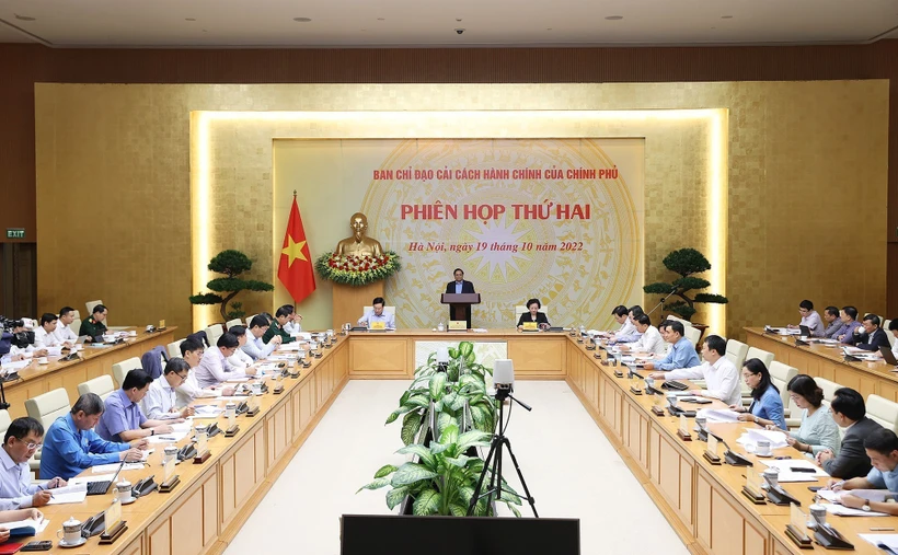 Quang cảnh Phiên họp thứ hai Ban Chỉ đạo cải cách thủ tục hành chính. Ảnh: Dương Giang-TTXVN 
