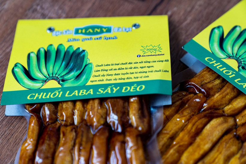 Chuối Laba là loại chuối đặc sản nổi tiếng của vùng đất Lâm Đồng với ưu điểm là rất dẻo, ngọt ngon. Ảnh : dacsanhanydalat.com