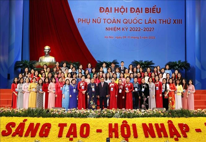 Thủ tướng Phạm Minh Chính với các đại biểu dự Đại hội. Ảnh: Thống Nhất-TTXVN 