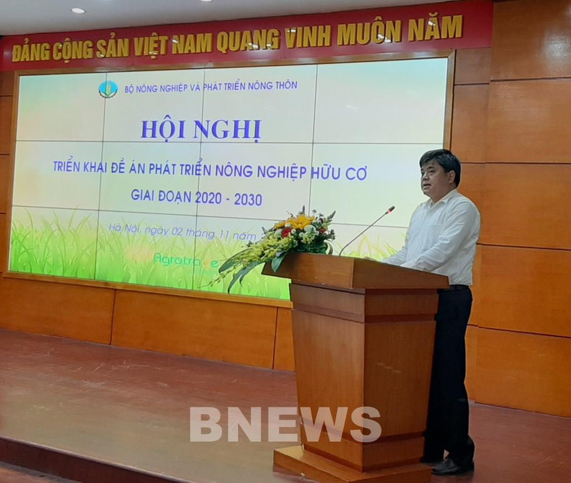 Thứ trưởng Bộ Nông nghiệp và Phát triển nông thôn Trần Thanh Nam phát biểu tại Hội nghị. Ảnh: bnews.vn