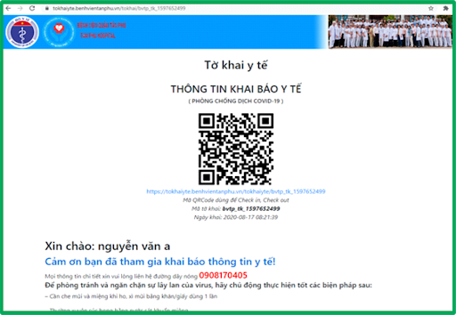 Truy cập địa chỉ https://tokhaiyte.vn để thực hiện khai báo thông tin . Ảnh : tieudungplus.vn 